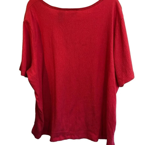 White Stag Red Textured Tunic Top Womens Plus Size Button Up Blouse Shirt - Picture 5 of 14